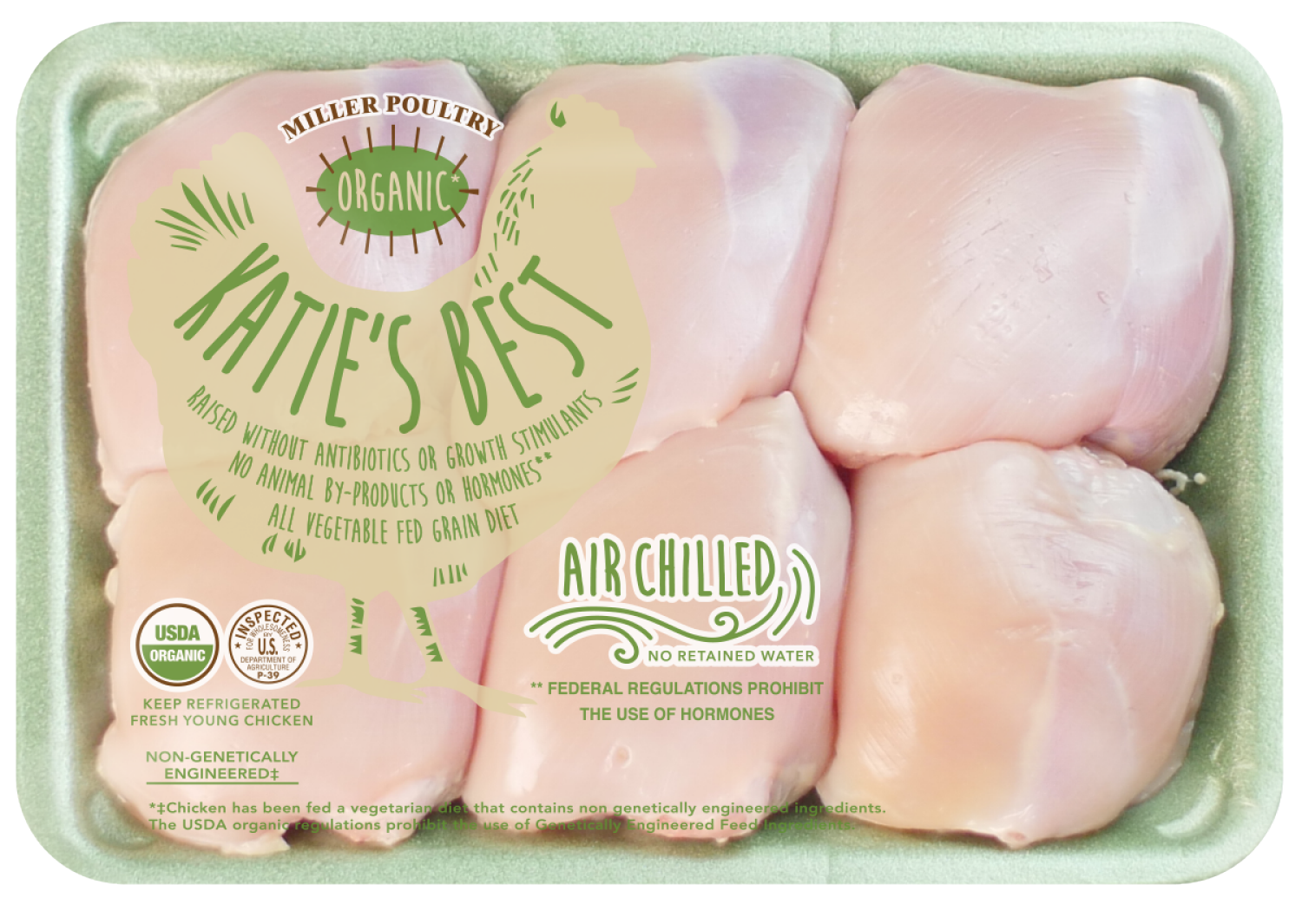 slide 1 of 2, Katie's Best Katies Best Organic Boneless Skinless Chicken Thighs, per lb