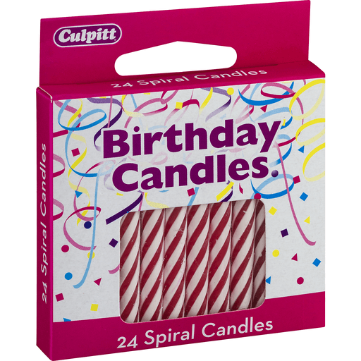 slide 2 of 8, Culpitt Candles Spiral Red - 24 Count, 24 ct