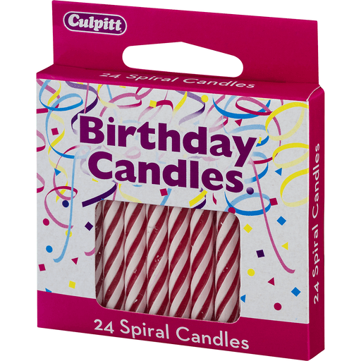 slide 8 of 8, Culpitt Candles Spiral Red - 24 Count, 24 ct