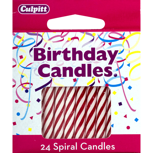 slide 5 of 8, Culpitt Candles Spiral Red - 24 Count, 24 ct
