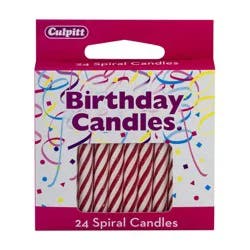 Culpitt Candles Spiral Red - 24 Count