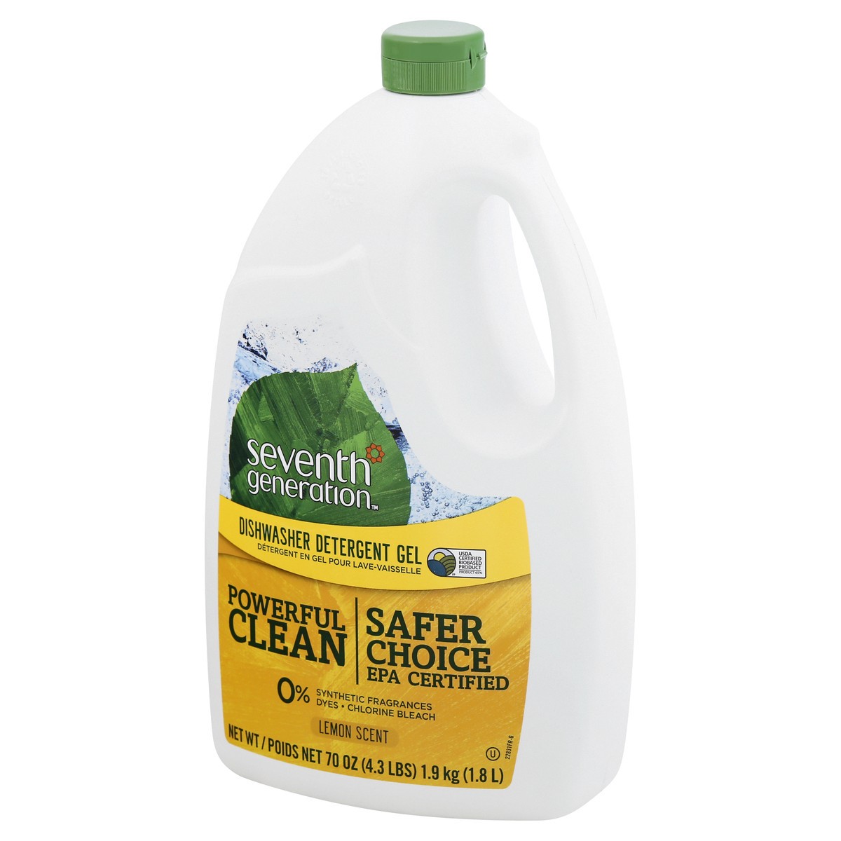 slide 6 of 9, Seventh Generation Dishwasher Detergent Gel Lemon Scent, 70 oz, 70 oz