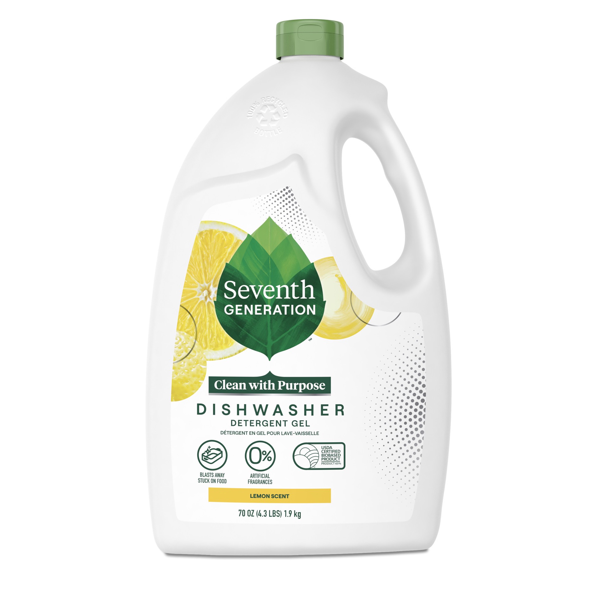 slide 1 of 9, Seventh Generation Dishwasher Detergent Gel Lemon Scent, 70 oz, 70 oz