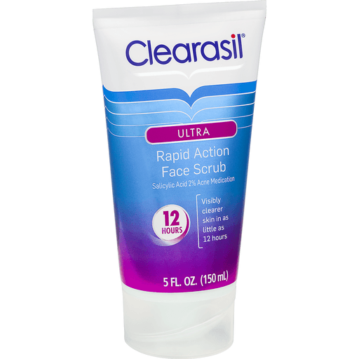 slide 3 of 8, Clearasil Ultra Rapid Action Face Scrub, 5 fl oz