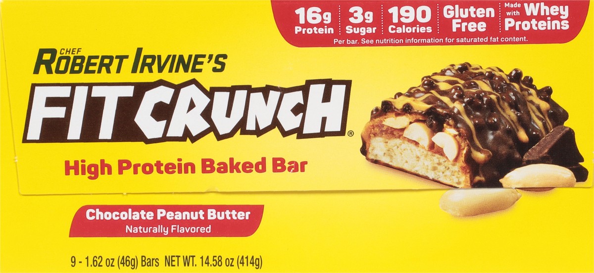 slide 3 of 14, Robert Irvine Chocolate Peanut Butter High Protein Baked Bar 9 - 1.62 oz Bars, 9 ct