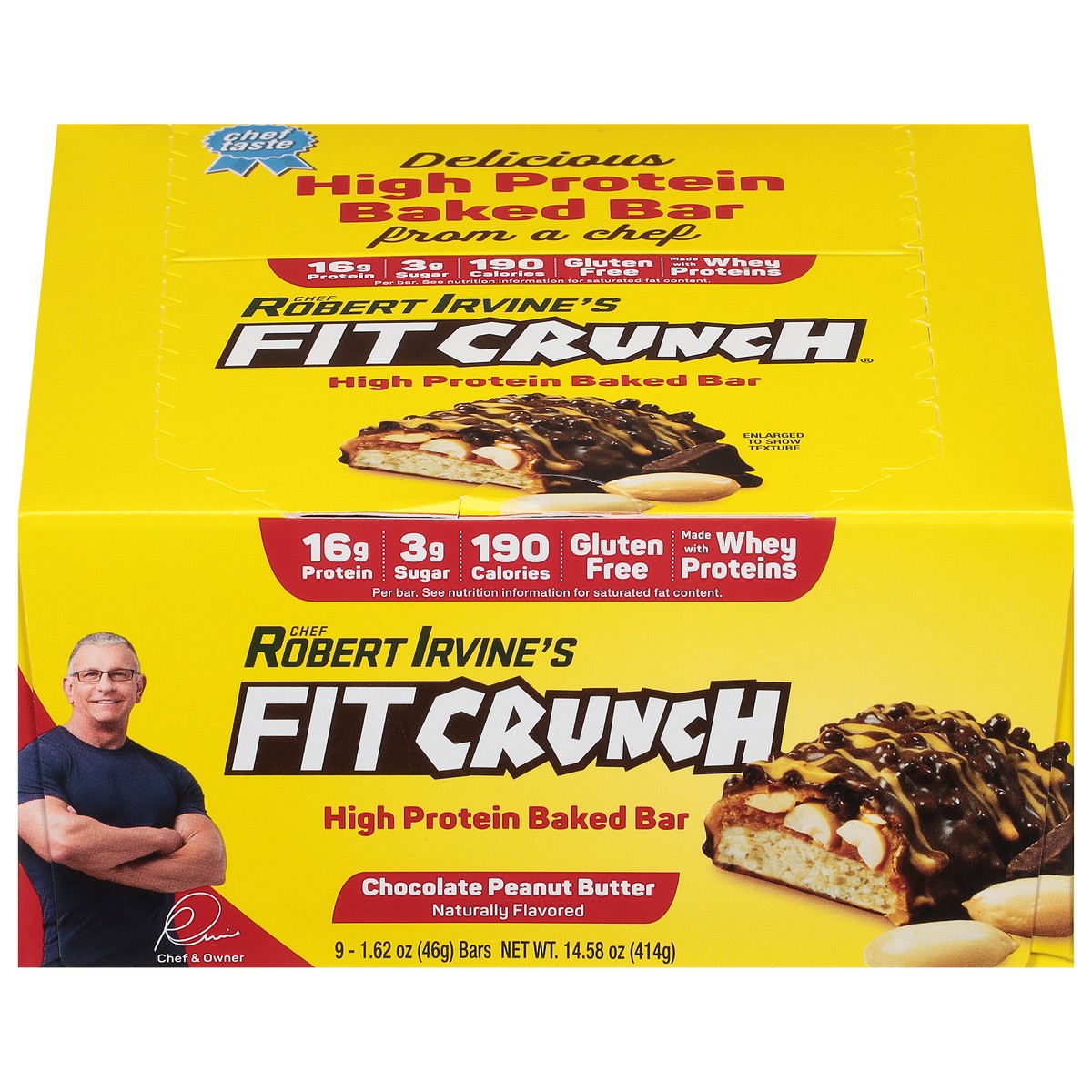 slide 7 of 14, Robert Irvine Chocolate Peanut Butter High Protein Baked Bar 9 - 1.62 oz Bars, 9 ct