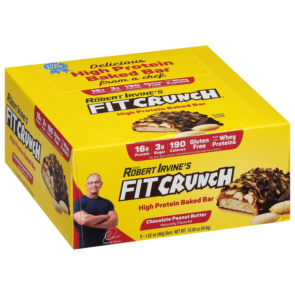 slide 11 of 14, Robert Irvine Chocolate Peanut Butter High Protein Baked Bar 9 - 1.62 oz Bars, 9 ct