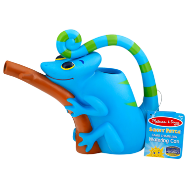slide 1 of 1, Melissa & Doug Sunny Patch Camo Chameleon Watering Can With Tail Handle and Branch-Shaped Spout, 1 ct