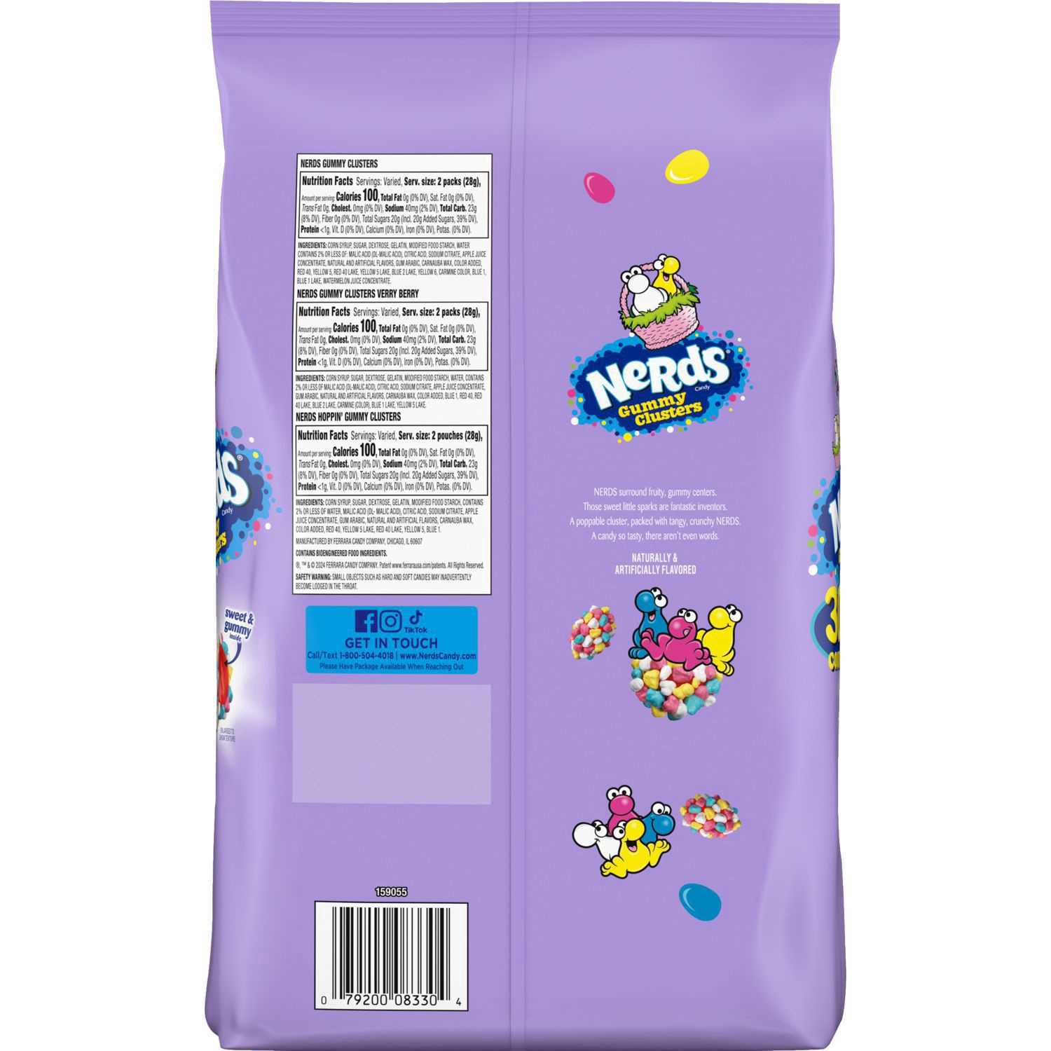 slide 4 of 4, Nerds, Easter Cluster Treat Variety Bag, 30 Ct, 15 Oz, 