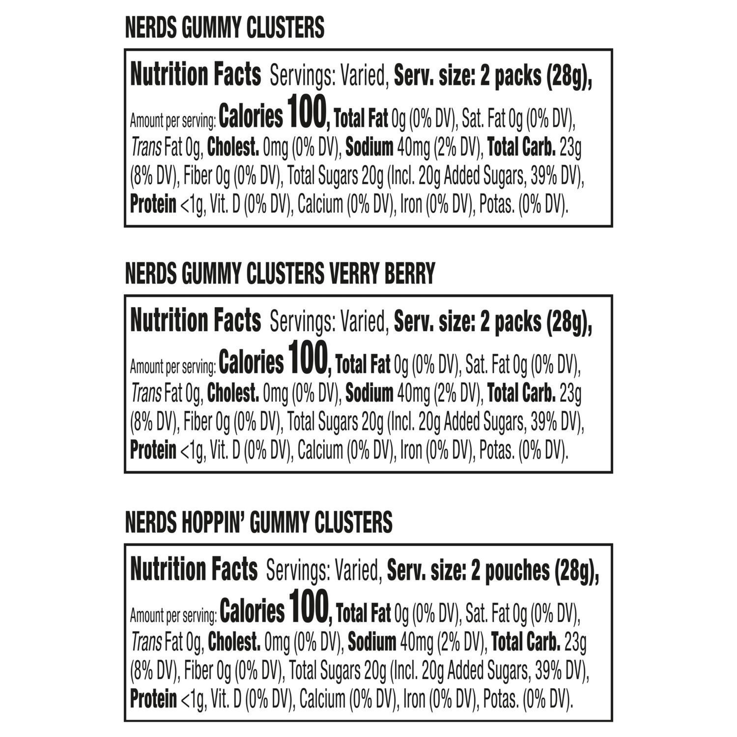 slide 2 of 4, Nerds, Easter Cluster Treat Variety Bag, 30 Ct, 15 Oz, 