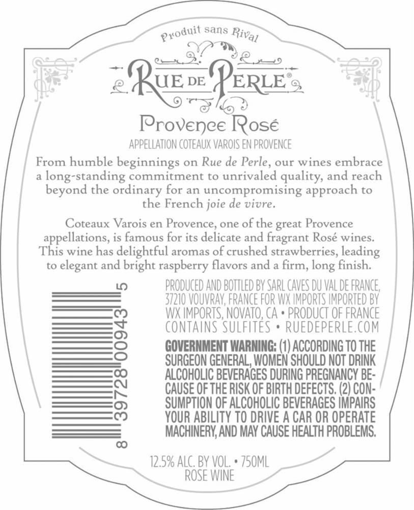 slide 2 of 5, Rue De Perle Provence Rose Wine, 750 ml