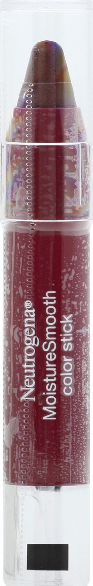 slide 5 of 9, Neutrogena MoistureSmooth Color Stick for Lips, Moisturizing and Conditioning Lipstick with a Balm-Like Formula, Nourishing Shea Butter and Fruit Extracts, 180 Deep Plum,.011 oz, 0.11 oz