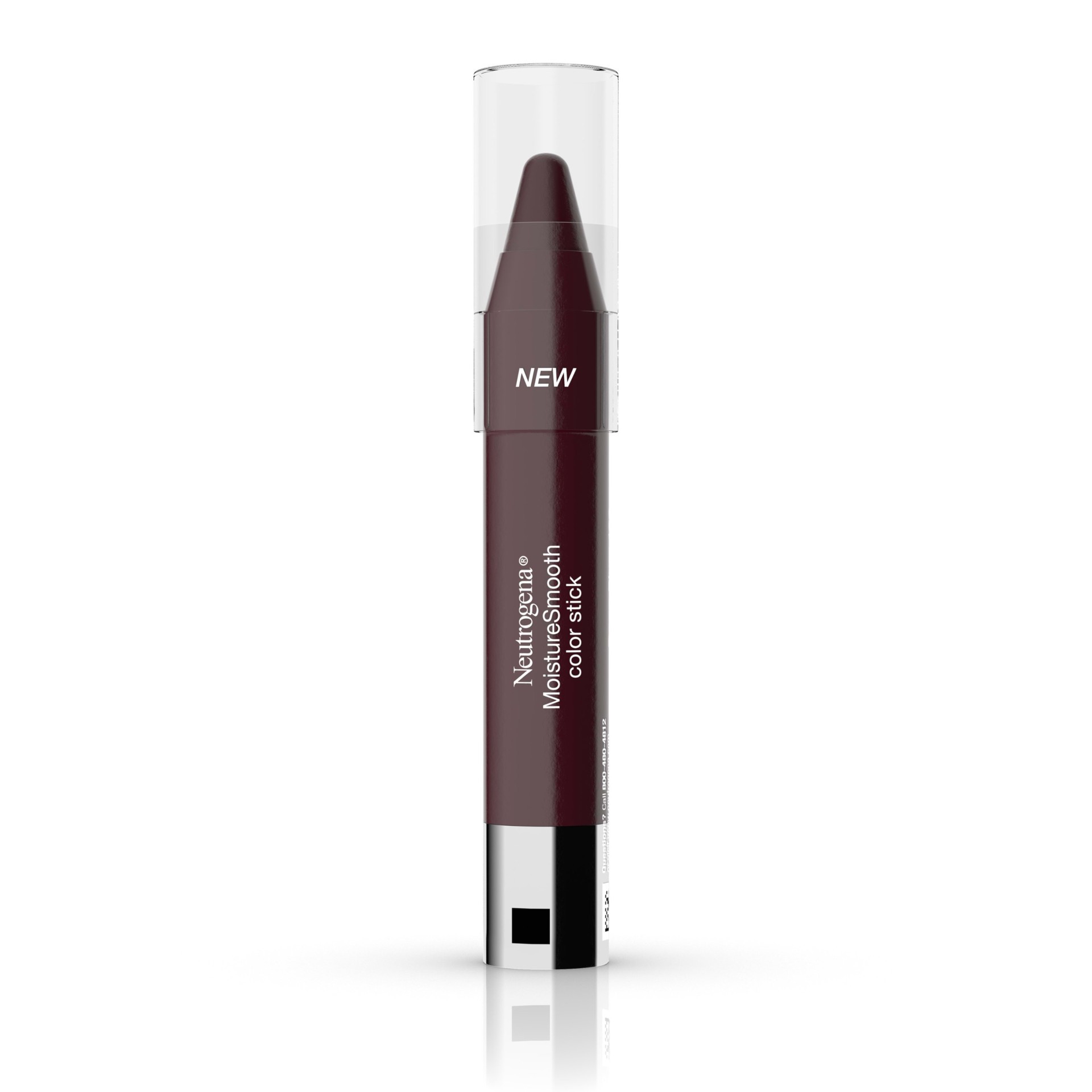 slide 1 of 9, Neutrogena MoistureSmooth Color Stick for Lips, Moisturizing and Conditioning Lipstick with a Balm-Like Formula, Nourishing Shea Butter and Fruit Extracts, 180 Deep Plum,.011 oz, 0.11 oz