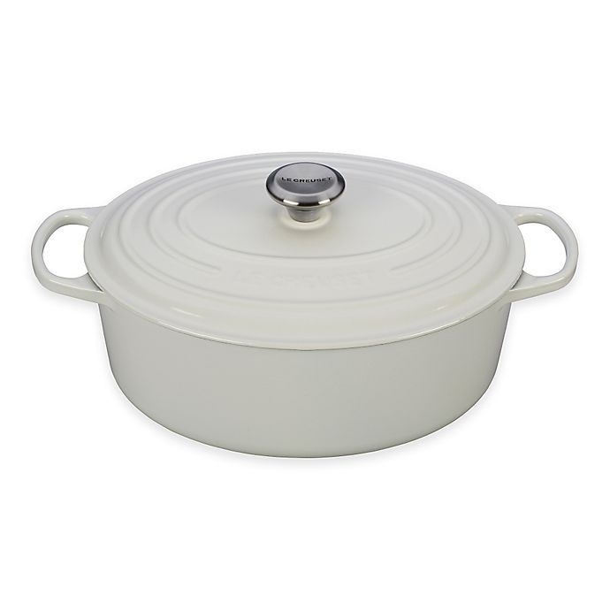 slide 1 of 1, Le Creuset Signature Oval Dutch Oven - White, 6.75 qt