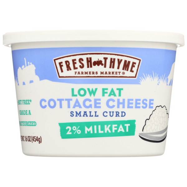 slide 1 of 1, Fresh Thyme 2% Lowfat Cottage Cheese Pint, 16 oz