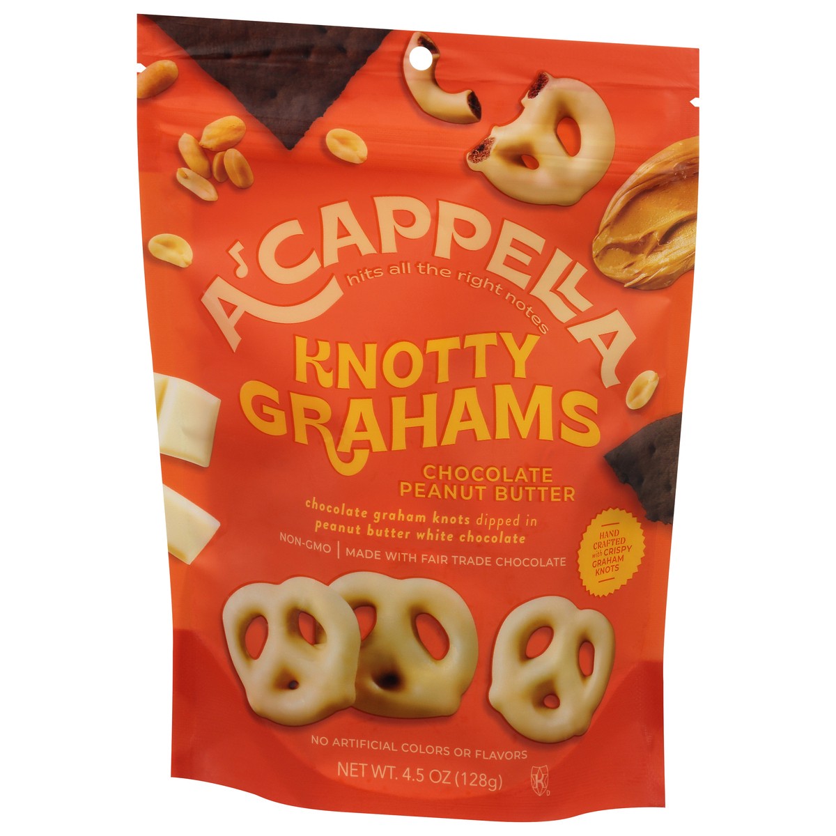 slide 9 of 9, A'Cappella Chocolate Peanut Butter Knotty Grahams 4.5 oz, 4.5 oz