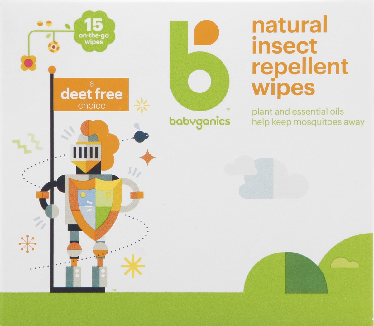 slide 4 of 12, Babyganics Natural Insect Repellent Wipes 15 ea, 15 ct