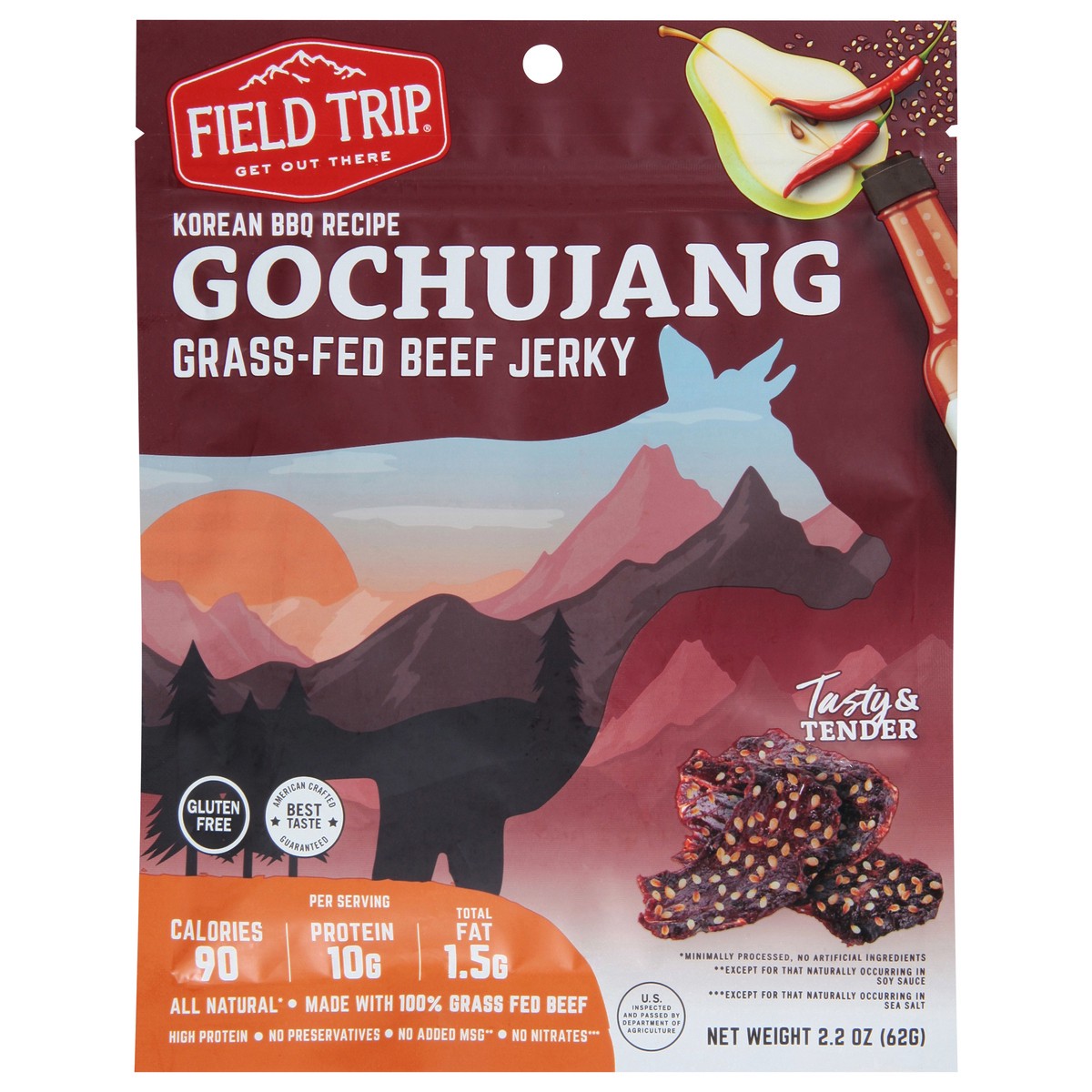 slide 1 of 3, Field Trip Grass-Fed Gochujang Beef Jerky 2.2 oz, 2.2 oz