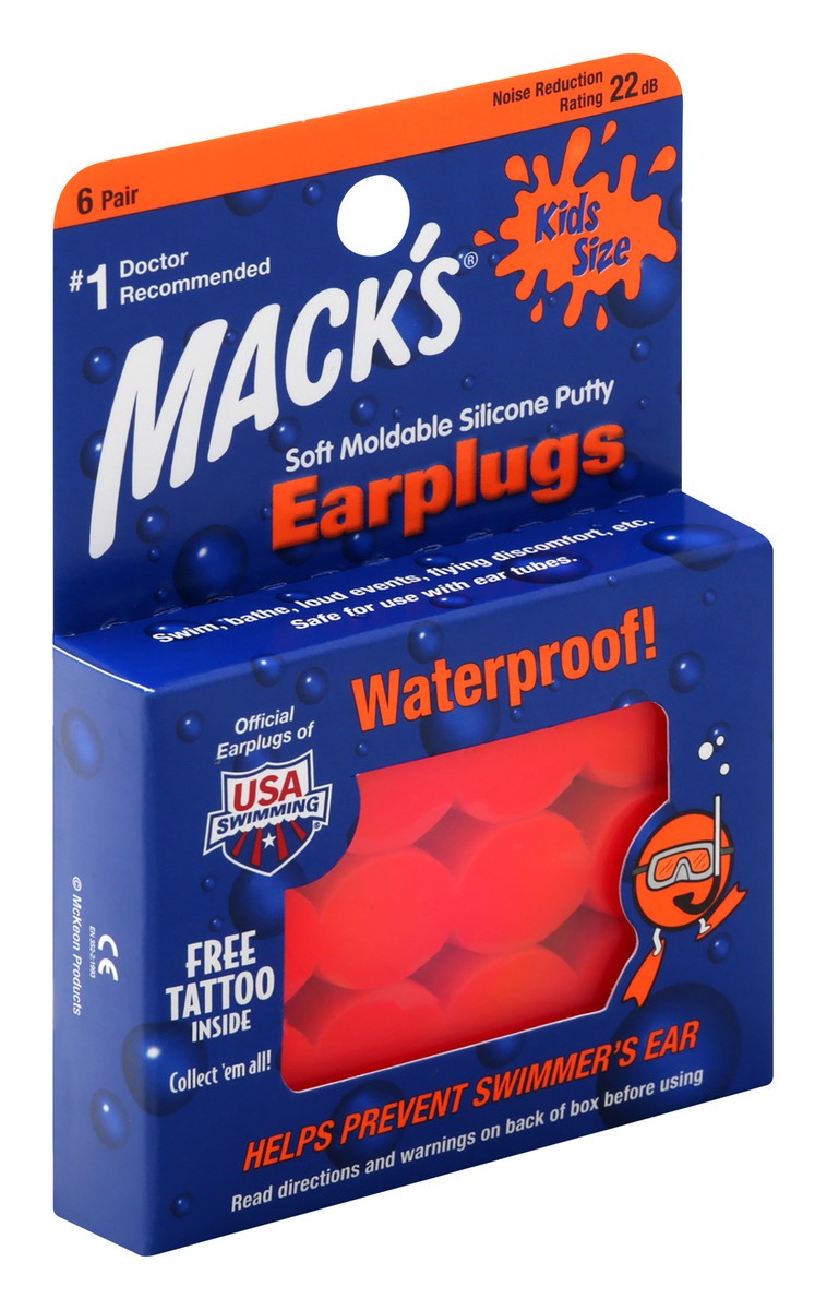 slide 2 of 9, Mack's Kidz Size Pillow Soft Earplugs, 6 pair