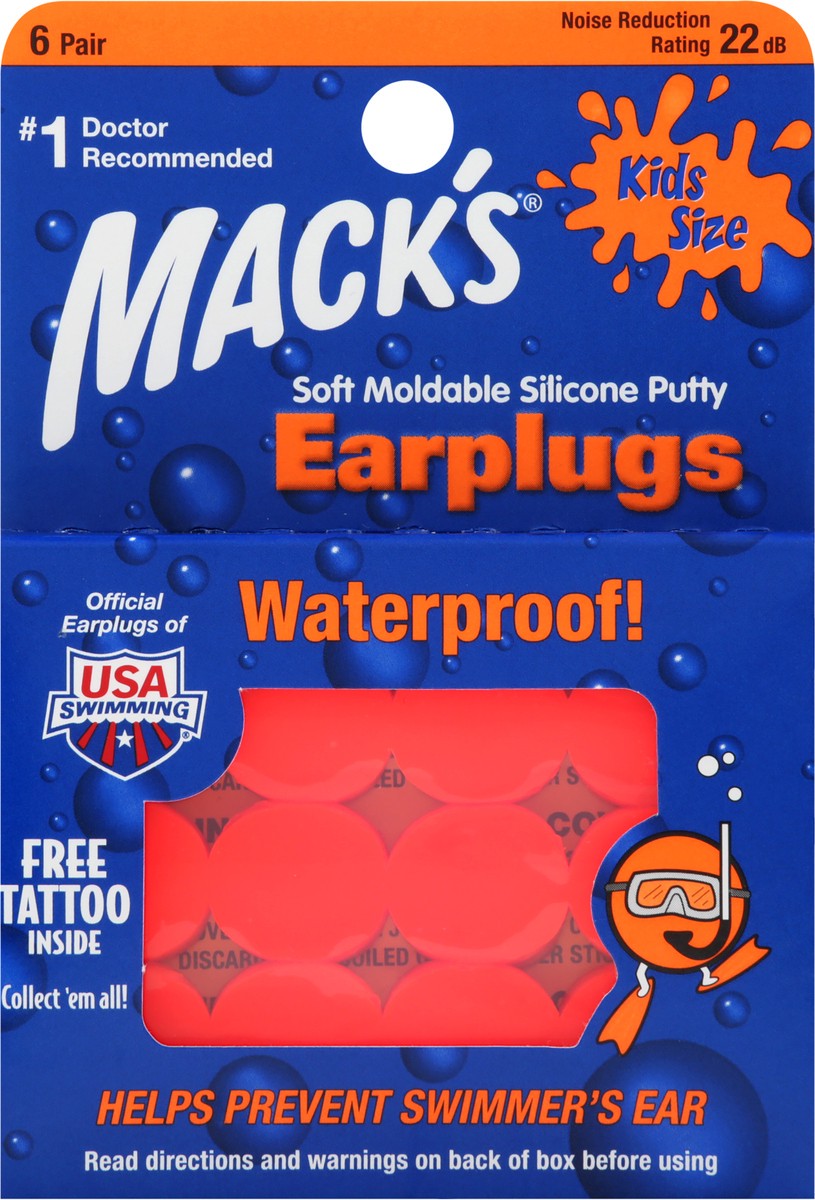 slide 7 of 9, Mack's Kidz Size Pillow Soft Earplugs, 6 pair