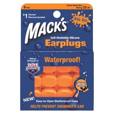 slide 1 of 9, Mack's Kidz Size Pillow Soft Earplugs, 6 pair