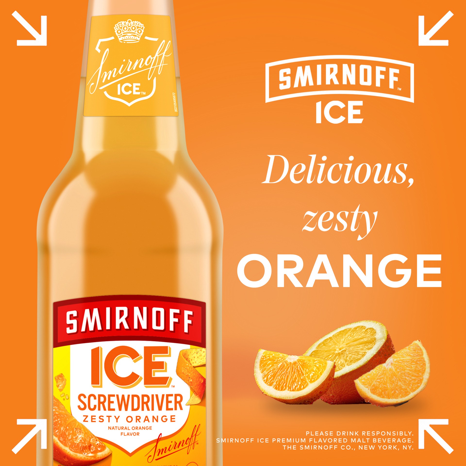 slide 3 of 10, Smirnoff Ice Screwdriver Malt Beverage 24 oz, 24 fl oz