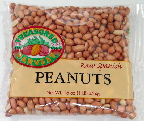 slide 1 of 1, Treasured Harvest Raw Spanish Peanuts, 16 oz