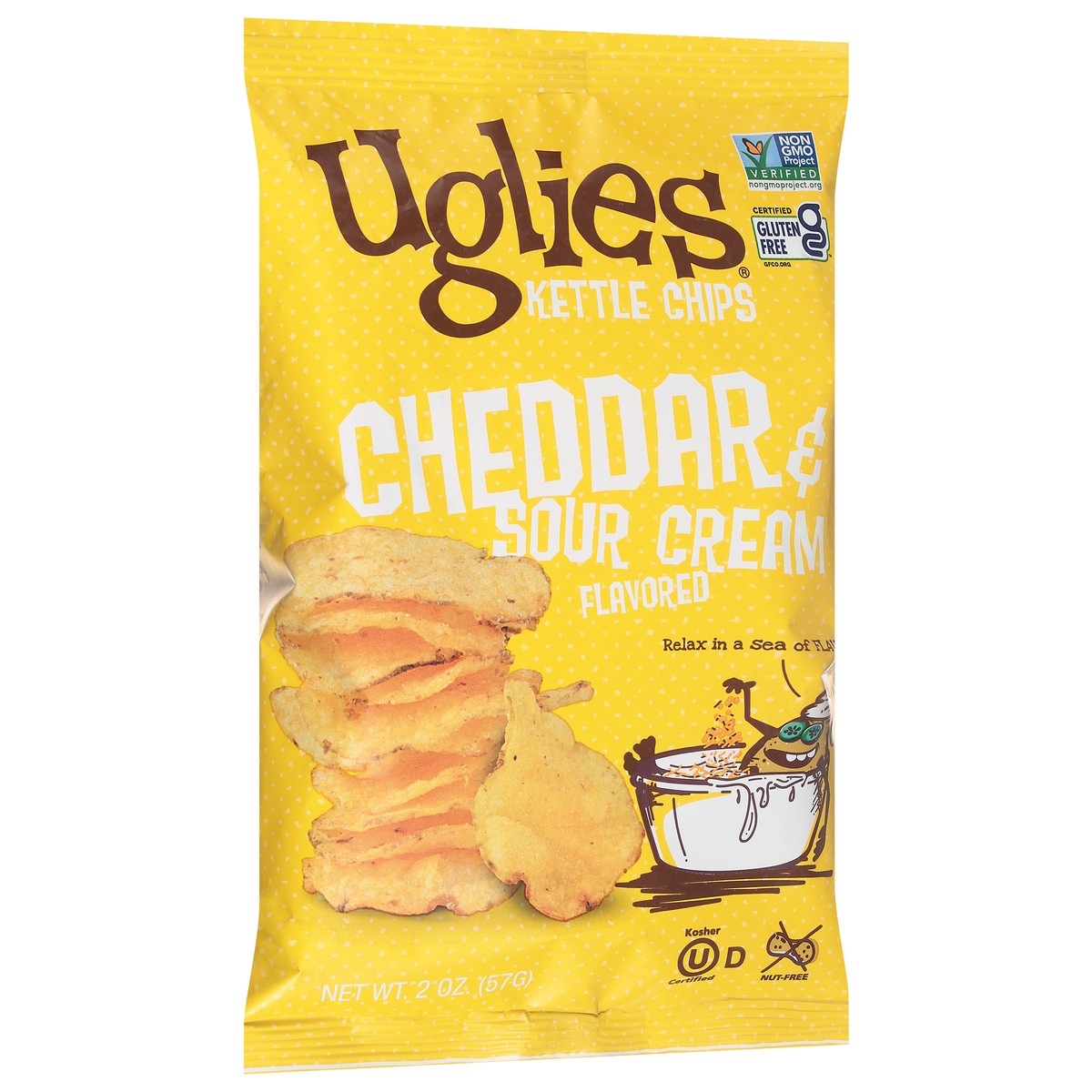 slide 10 of 14, Uglies Cheddar & Sour Cream Flavored Kettle Chips 2 oz, 2 oz