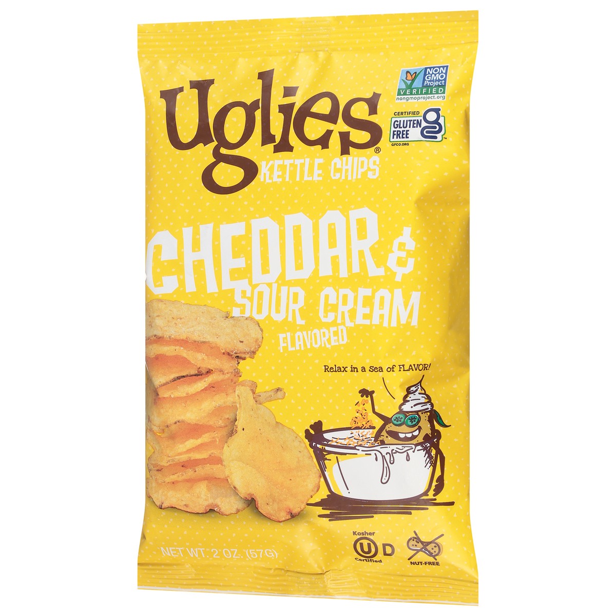slide 11 of 14, Uglies Cheddar & Sour Cream Flavored Kettle Chips 2 oz, 2 oz
