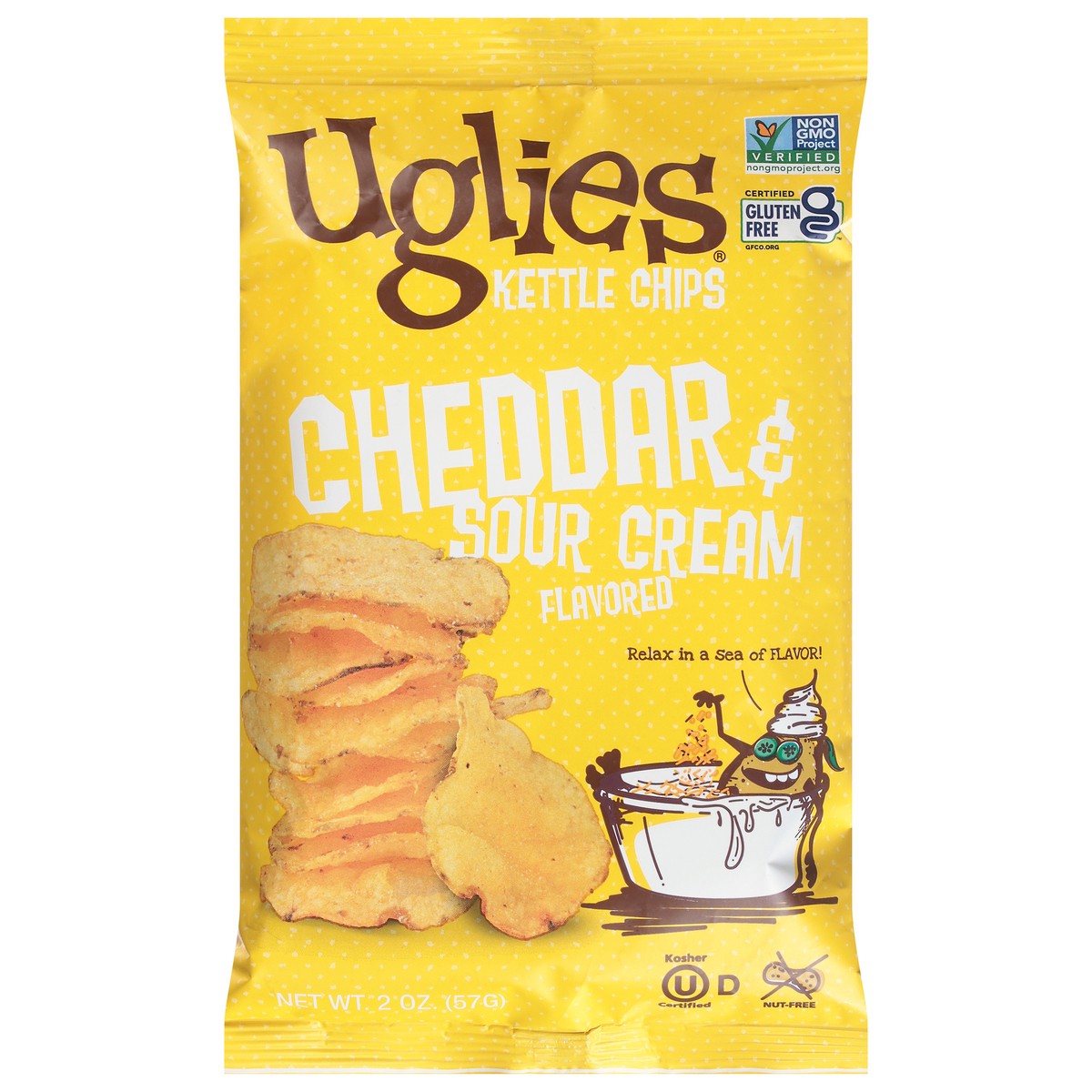 slide 1 of 14, Uglies Cheddar & Sour Cream Flavored Kettle Chips 2 oz, 2 oz