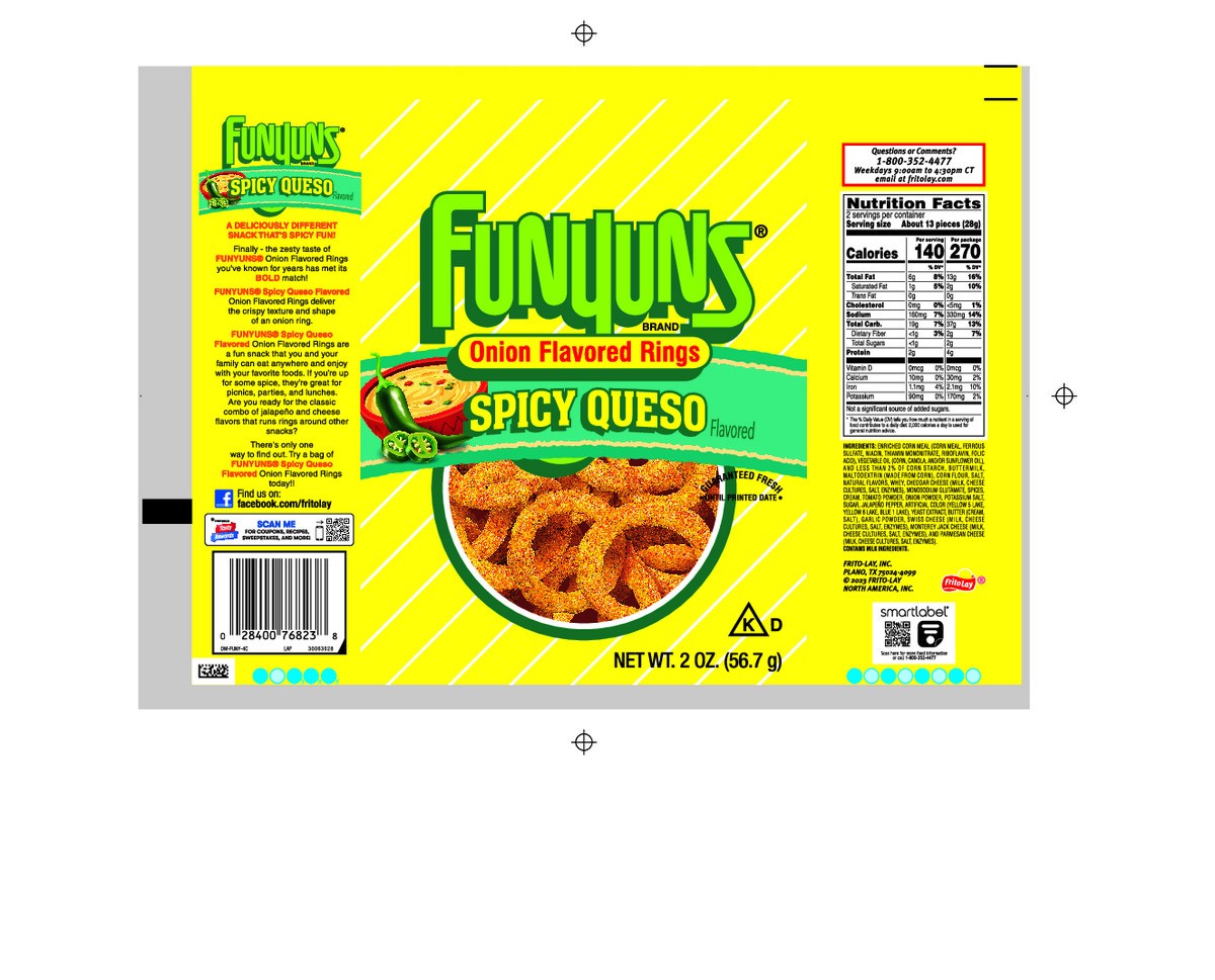 slide 6 of 9, Funyuns Onion Flavored Rings Spicy Queso Flavored 2 Oz, 2 oz