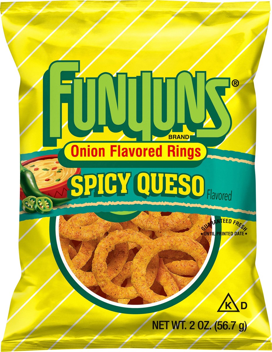 slide 7 of 9, Funyuns Onion Flavored Rings Spicy Queso Flavored 2 Oz, 2 oz