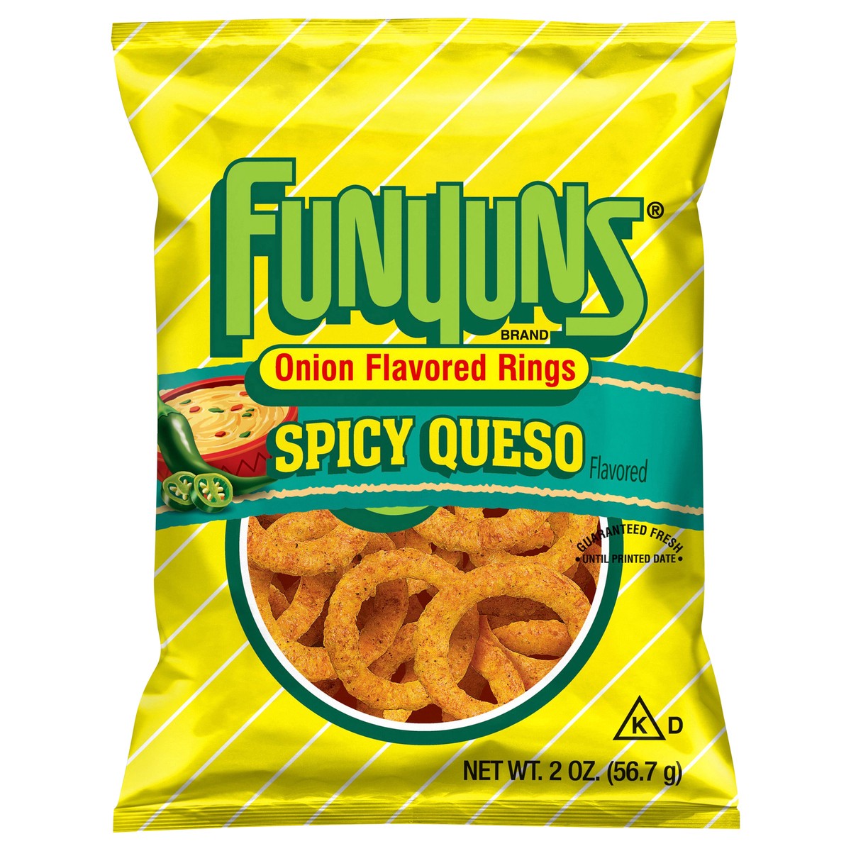 slide 8 of 9, Funyuns Onion Flavored Rings Spicy Queso Flavored 2 Oz, 2 oz