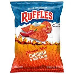 Ruffles Potato Chips Flamin'' Hot Cheddar & Sour Cream 2 1/4 Oz