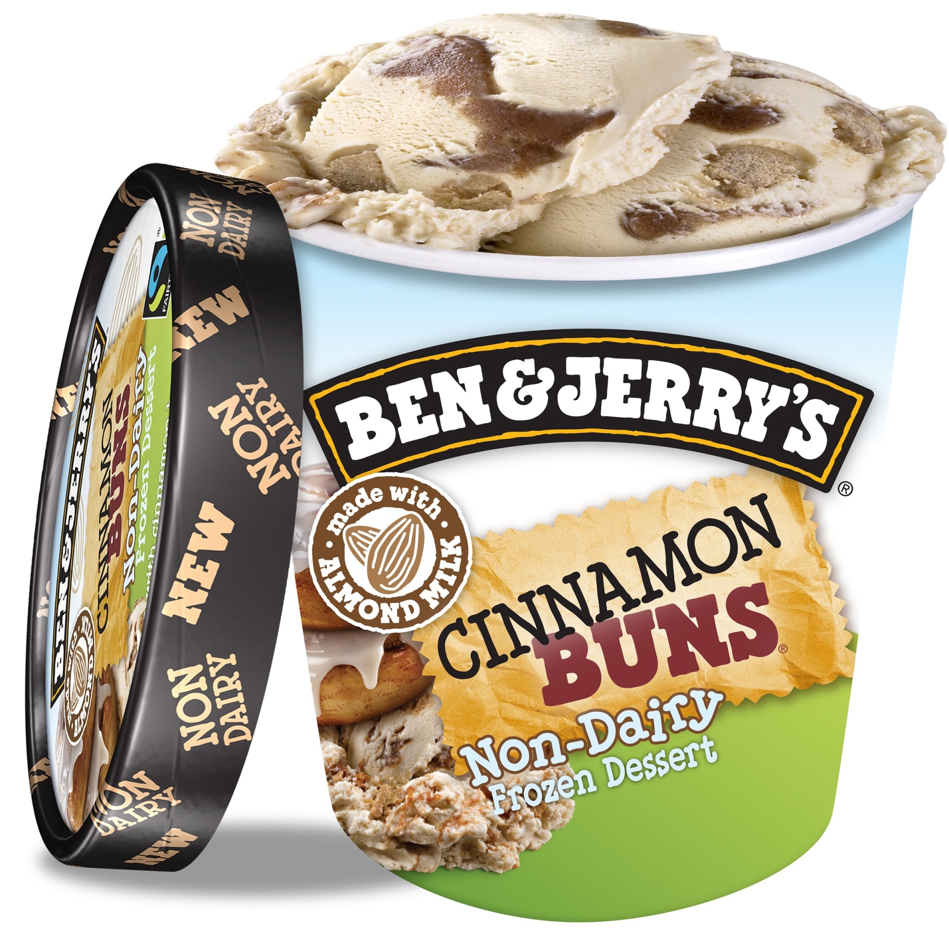 slide 1 of 2, Ben & Jerry's Cinnamon Buns Non Dairy Frozen Dessert, 1 pint