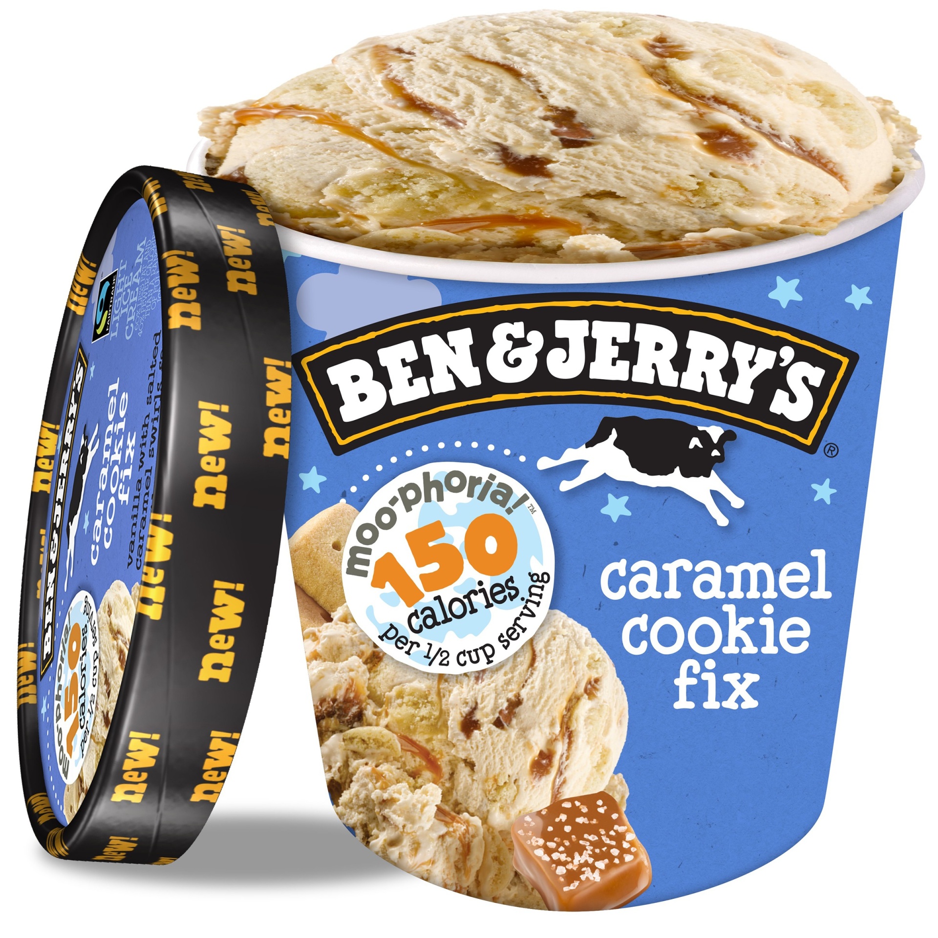 slide 1 of 5, Ben & Jerry'sMoophoria Caramel Cookie Fix Ice Cream, 1 pint