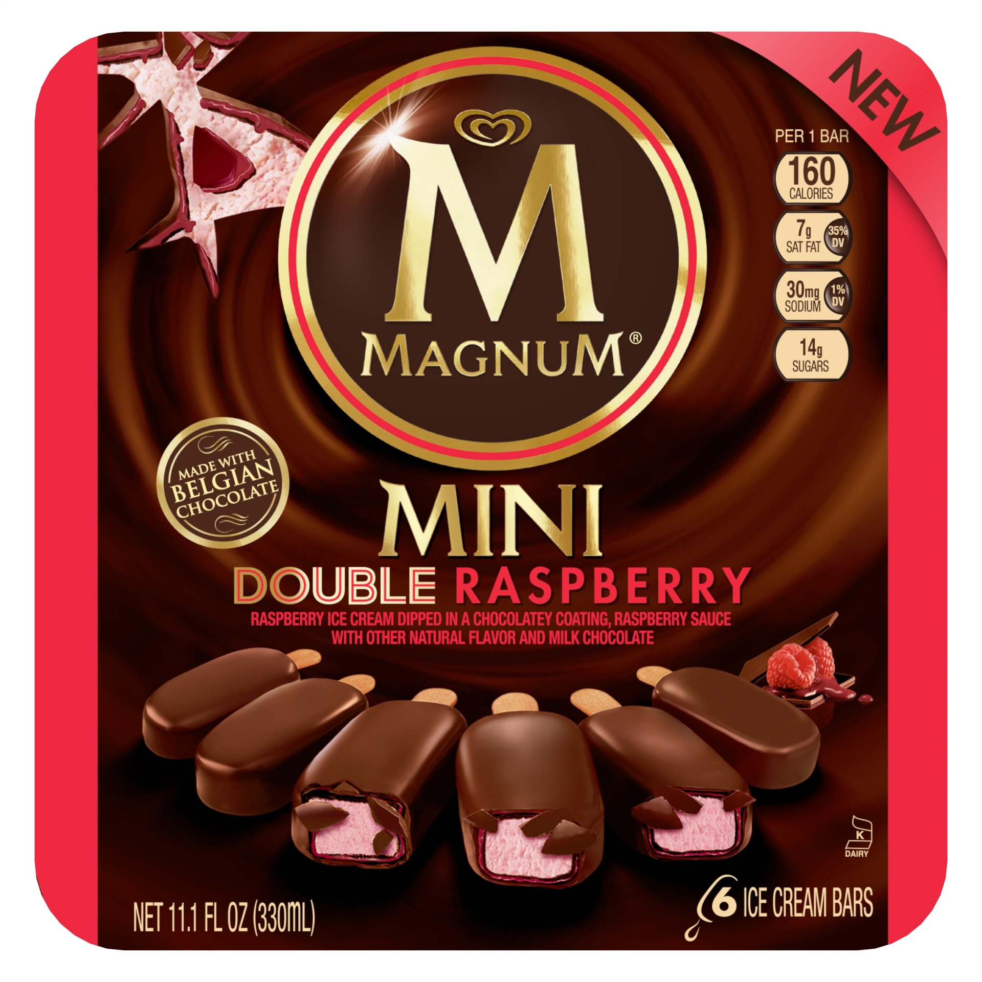Magnum Double Raspberry Mini Ice Cream Bars 6 ct; 11.1 fl oz Shipt