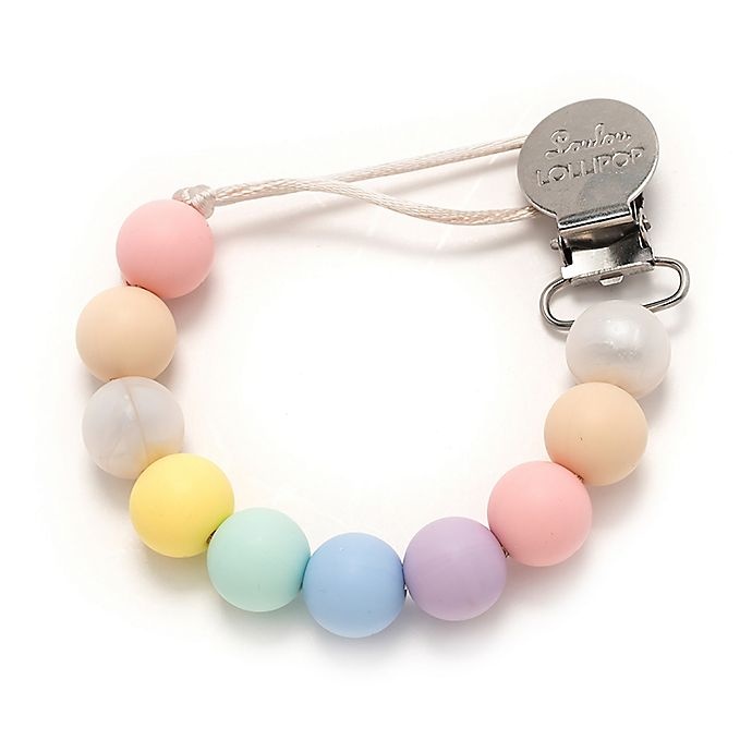 slide 1 of 1, Loulou Lollipop Pacifier Clip - Cotton Candy, 1 ct