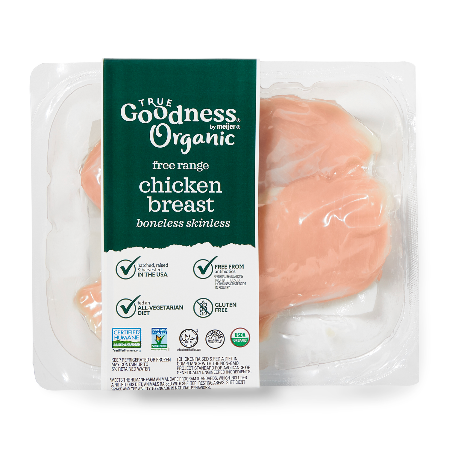 slide 1 of 5, True Goodness Organic Boneless Skinless Breasts, per lb