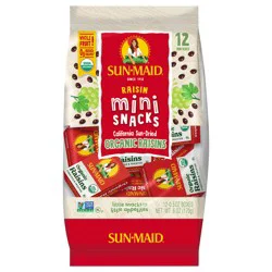 Sun-Maid Mini-Snacks California Organic Raisins 12-Count Bag/.5oz Cartons