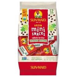 Sun-Maid Mini-Snacks California Organic Raisins 12-Count Bag/.5oz Cartons