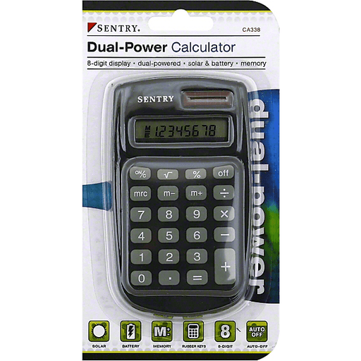 slide 2 of 2, Sentry Dual-Power Pocket Calculator, 1 ct