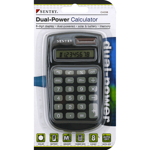 slide 1 of 2, Sentry Dual-Power Pocket Calculator, 1 ct