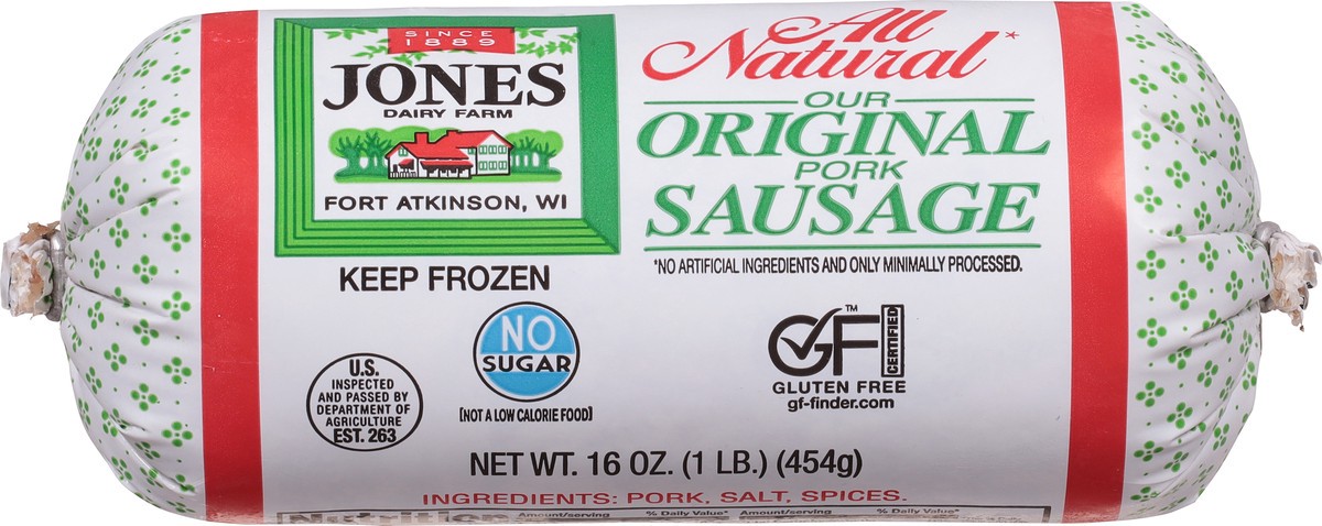 slide 5 of 9, Jones Dairy Farm All Natural Original Pork Sausage 16 oz, 16 oz