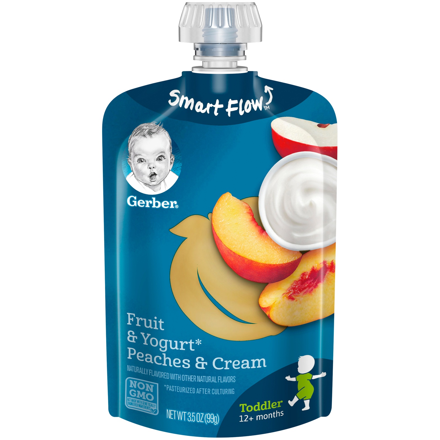 slide 2 of 7, Gerber Toddler Food Fruit & Yogurt Peaches & Cream - 3.5oz, 3.5 oz