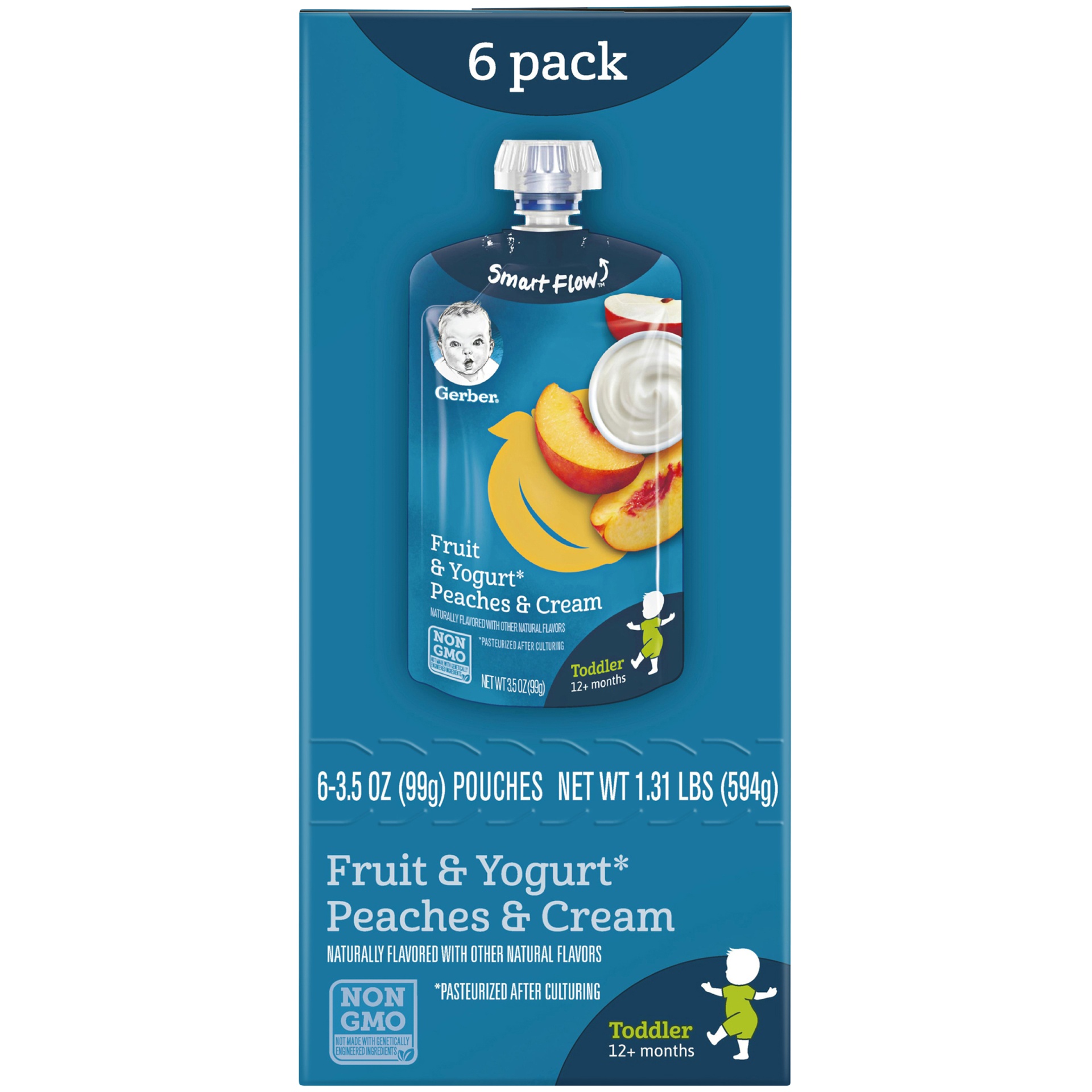 slide 3 of 7, Gerber Toddler Food Fruit & Yogurt Peaches & Cream - 3.5oz, 3.5 oz