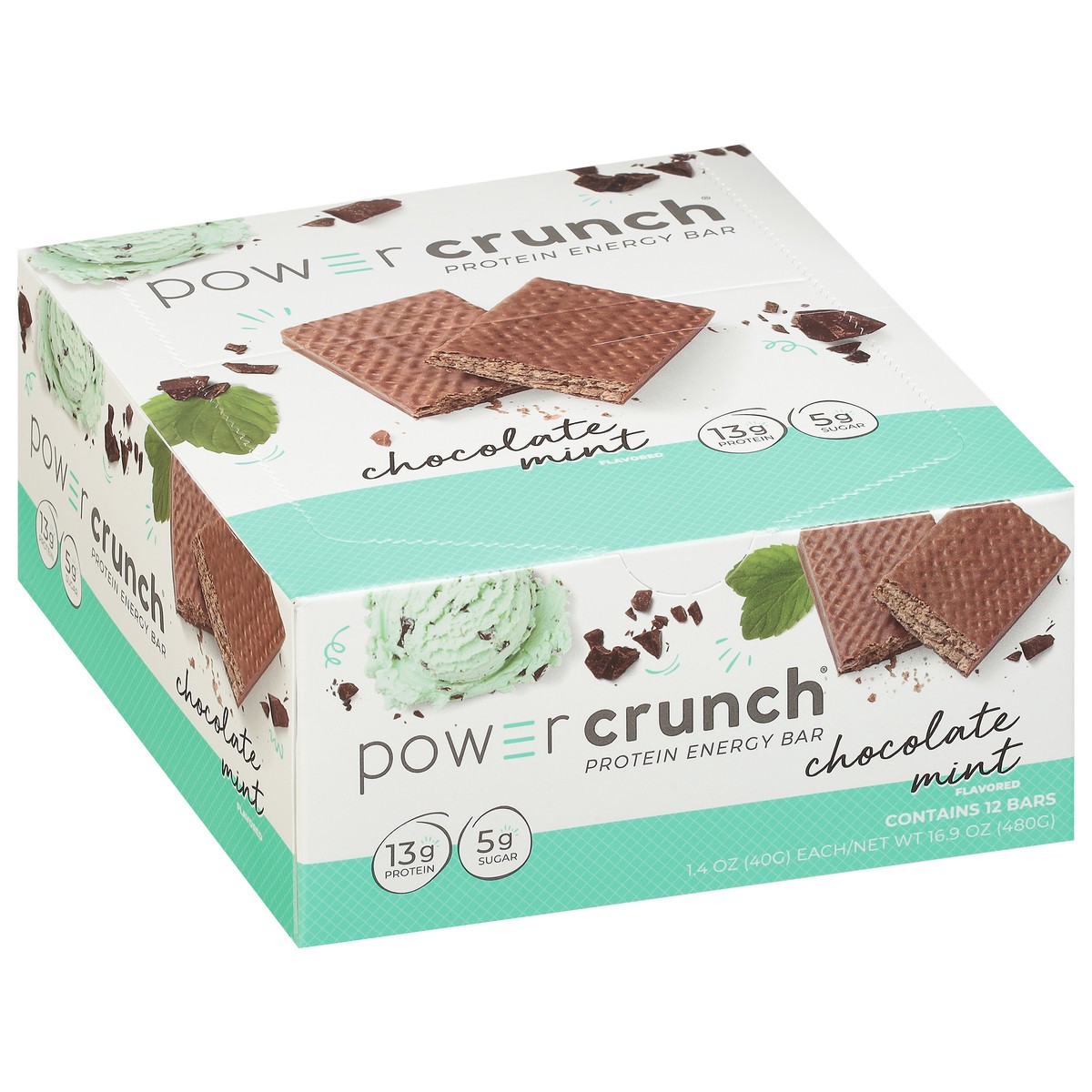 slide 2 of 11, Power Crunch Chocolate Mint Flavored Protein Energy Bar 12 - 1.4 oz Bars, 12 ct