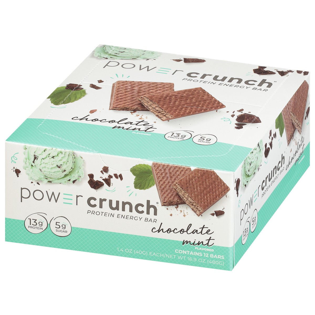 slide 3 of 11, Power Crunch Chocolate Mint Flavored Protein Energy Bar 12 - 1.4 oz Bars, 12 ct