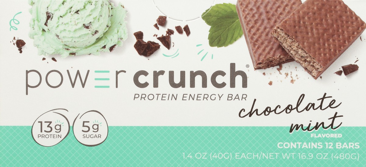 slide 9 of 11, Power Crunch Chocolate Mint Flavored Protein Energy Bar 12 - 1.4 oz Bars, 12 ct