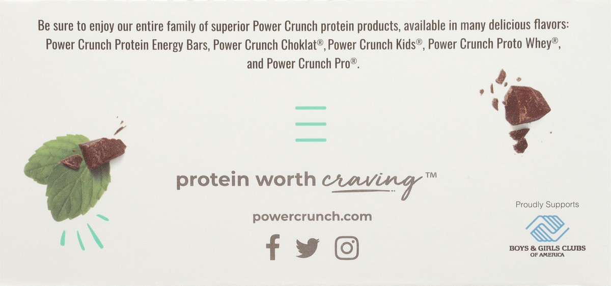 slide 10 of 11, Power Crunch Chocolate Mint Flavored Protein Energy Bar 12 - 1.4 oz Bars, 12 ct